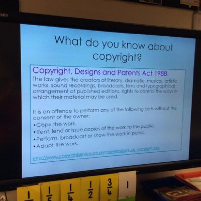 Year 5 have been finding out all about copyright today and what laws there are for sharing or using content online that has been created by someone else.