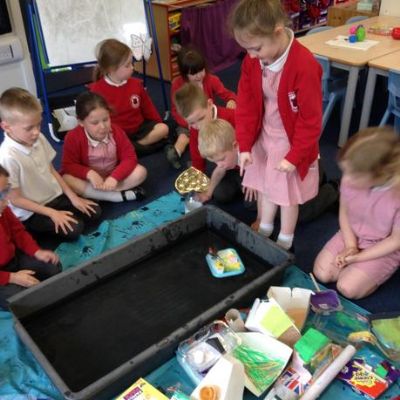 Reception designed and made their own boats. They tested each boat to see if they floated or sank.
