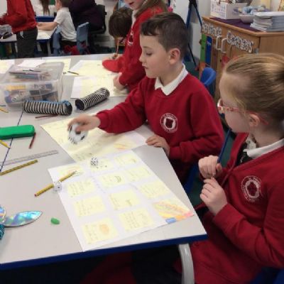 We made games based around ‘Snakes and Ladders’ to explain how to look after our teeth.