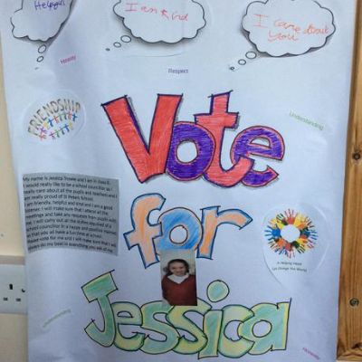 Children begin their campaigns to become class councillor.
