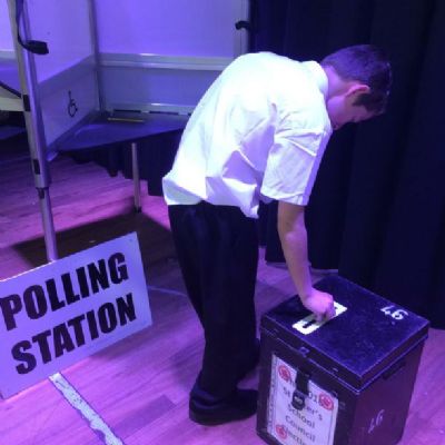 Voting for our councillors! Every class visited the voting booths!
