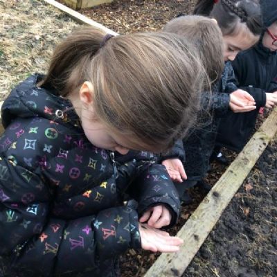 Elm Class spent time reflecting outdoors during Holy Week.