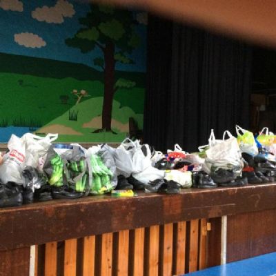 We donated our shoes at the end of the school year.