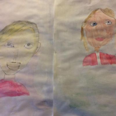 Year 3 and Year 4 finished self- portraits