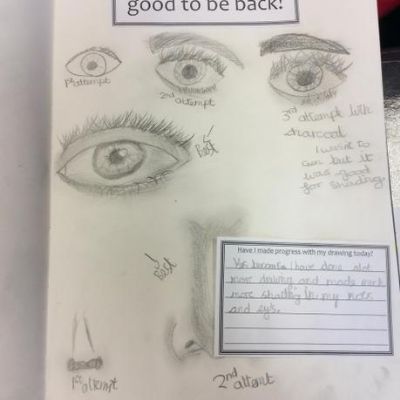 In Year 5 we explored drawing eyes and noses.