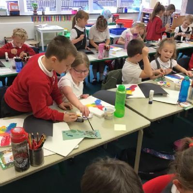 Birch class explored primary and secondary colours in their sketchbooks.