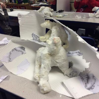 3-d Polar Bear Sculptures in Creative Courses