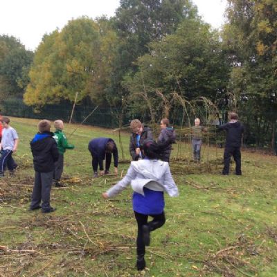 Next, the art group from Creative Courses rolled up their sleeves and built a willow arch inspired by Andy Goldsworthy.