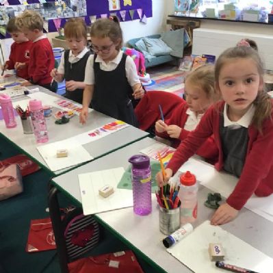 Birch class exploring primary colours And exploring art by Patrick Heron
