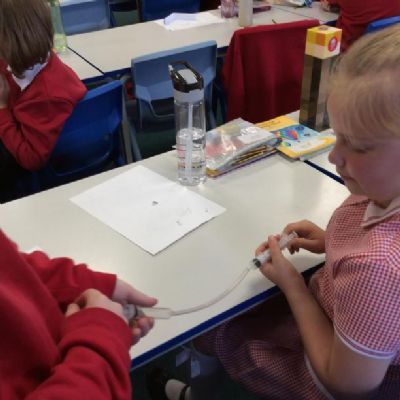 Cedar Class had an initial investigation of pneumatics using syringes and tubing.
