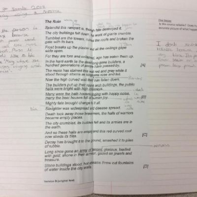 We used the poem 'The Ruin' to enquire about what the Anglo-Saxons arrived to find in Britain.