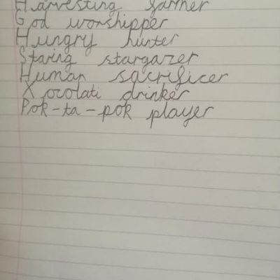 UKS2 have used their knowledge of the Maya so far to create kenning poems about the ancient civilisation.